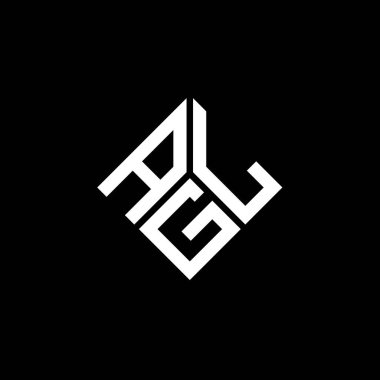 Siyah arkaplanda AGL harf logosu tasarımı. AGL yaratıcı harflerin baş harfleri logo kavramı. AGL harf tasarımı.
