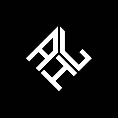 Siyah arkaplanda AHL harf logosu tasarımı. AHL yaratıcı harflerin baş harfleri logo kavramı. AHL harf tasarımı.