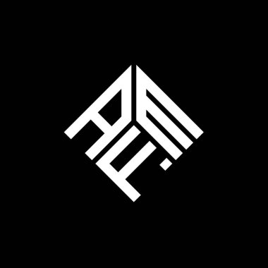 Siyah arka planda AFM harf logosu tasarımı. AFM yaratıcı harflerin baş harfleri logo kavramı. AFM harf dizaynı. FM harf logosu tasarımı siyah arkaplan üzerinde. AFM yaratıcı harflerin baş harfleri logo kavramı. AFM harf tasarımı.