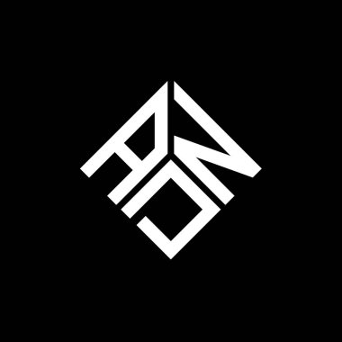 Siyah arkaplanda ADN harf logosu tasarımı. ADN yaratıcı harflerin baş harfleri logo kavramı. ADN harf tasarımı.