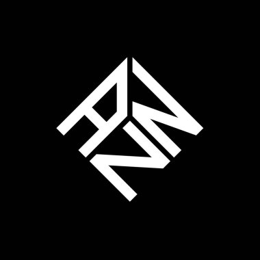 Siyah arkaplan üzerinde ANN harfi logo tasarımı. ANN yaratıcı harflerin baş harfleri logo kavramı. ANN harf tasarımı.