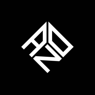 Siyah arka planda ANO harfi logo tasarımı. Yaratıcı harflerin baş harfleri logo konsepti. ANO harf tasarımı.