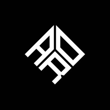 Siyah arka planda ARO harfi logo tasarımı. ARO yaratıcı harflerin baş harfleri logo kavramı. ARO harf tasarımı.