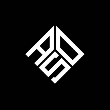 ASO harf logosu tasarımı siyah arka planda. ASO yaratıcı harflerin baş harfleri logo kavramı. ASO harf tasarımı.