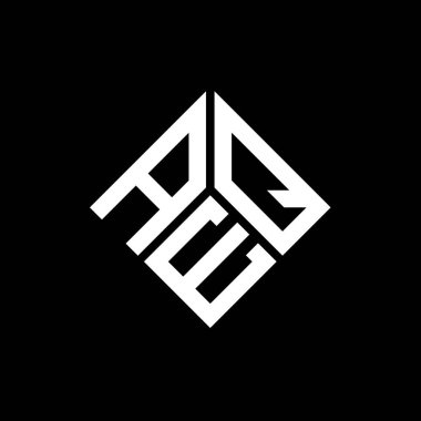 Siyah arka planda AEQ harf logosu tasarımı. AEQ yaratıcı harflerin baş harfleri logo kavramı. AEQ harf tasarımı.