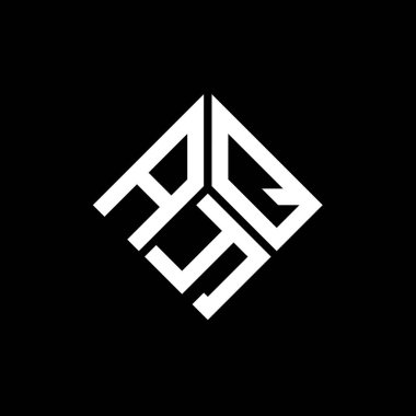 Siyah arka planda AYQ harf logosu tasarımı. AYQ yaratıcı harflerin baş harfleri logo kavramı. AYQ harf tasarımı.