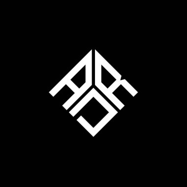 Siyah arka planda ADR harf logosu tasarımı. ADR yaratıcı harflerin baş harfleri logo kavramı. ADR harf tasarımı.