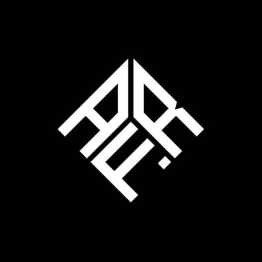 Siyah arka planda AFR harf logosu tasarımı. AFR yaratıcı harflerin baş harfleri logo kavramı. AFR harf tasarımı.