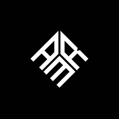 Siyah arka planda AMR harfi logo tasarımı. AMR yaratıcı harflerin baş harfleri logo kavramı. AMR harf tasarımı.