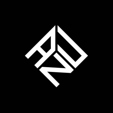 Siyah arka planda ANU harf logosu tasarımı. ANU yaratıcı harflerin baş harfleri logo kavramı. ANU harf tasarımı.
