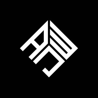 Siyah arka planda AJW harf logosu tasarımı. AJW yaratıcı harflerin baş harfleri logo kavramı. AJW harf tasarımı.
