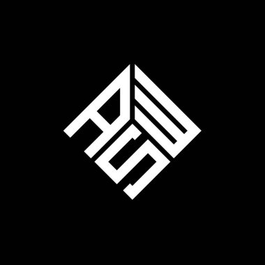Siyah arka planda ASW harf logosu tasarımı. ASW yaratıcı harflerin baş harfleri logo kavramı. ASW harf tasarımı. Siyah arkaplan üzerinde SW harf logosu tasarımı. ASW yaratıcı harflerin baş harfleri logo kavramı. ASW harf tasarımı.