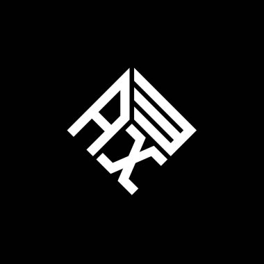Siyah arkaplanda AXW harf logosu tasarımı. AXW yaratıcı harflerin baş harfleri logo kavramı. AXW harf tasarımı.