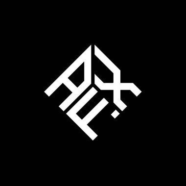 Siyah arka planda AFX harf logosu tasarımı. AFX yaratıcı harflerin baş harfleri logo kavramı. AFX harf tasarımı.