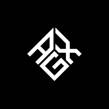 Siyah arka planda AGX harfli logo tasarımı. AGX yaratıcı harflerin baş harfleri logo kavramı. AGX harf tasarımı.