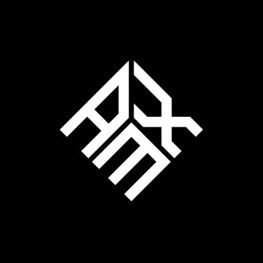 Siyah arka planda AMX harf logosu tasarımı. AMX yaratıcı harflerin baş harfleri logo kavramı. AMX harf tasarımı.