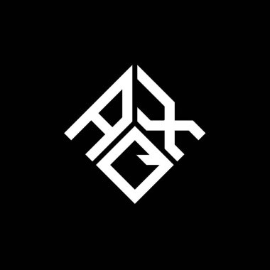 Siyah arkaplanda AQX harf logosu tasarımı. AQX yaratıcı harflerin baş harfleri logo kavramı. AQX harf tasarımı.