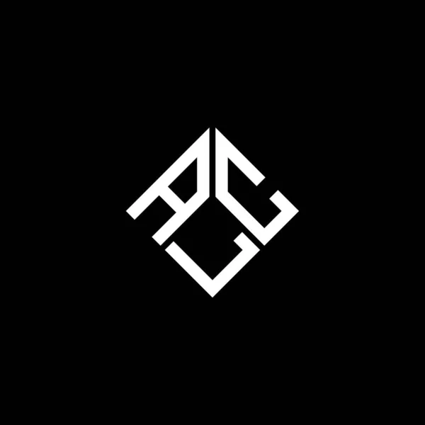 Diseño Del Logotipo Letra Alc Sobre Fondo Negro Alc Iniciales — Vector de stock