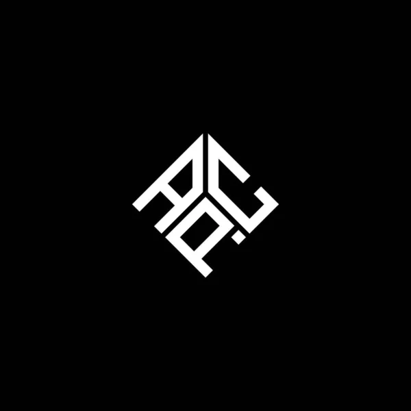 Apc Letter Logo Design Auf Schwarzem Hintergrund Apc Kreative Initialen — Stockvektor