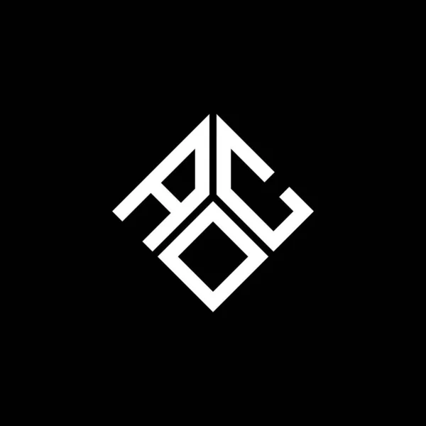 Aoc Brev Logotyp Design Svart Bakgrund Aoc Kreativa Initialer Brev — Stock vektor