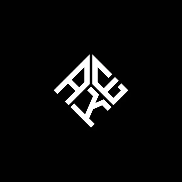Створити Дизайн Літер Чорному Тлі Ake Творчі Ініціали Концепцію Логотипу — стоковий вектор