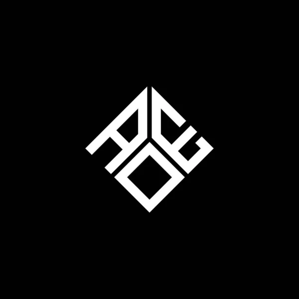Diseño Del Logotipo Letra Aoe Sobre Fondo Negro Aoe Iniciales — Vector de stock