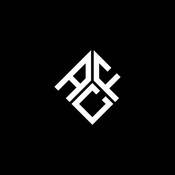 Diseño Del Logo Carta Acf Sobre Fondo Negro Acf Iniciales — Vector de stock