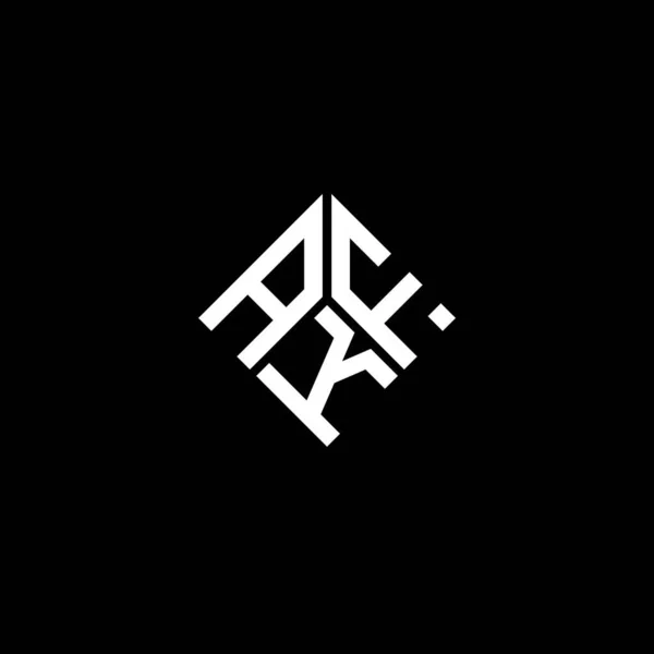 Diseño Del Logotipo Letra Akf Sobre Fondo Negro Akf Creative — Archivo Imágenes Vectoriales