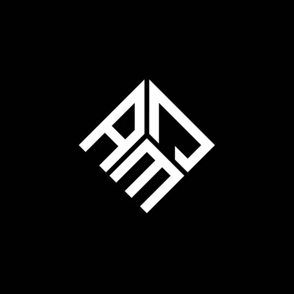 Diseño Del Logotipo Letra Amj Sobre Fondo Negro Amj Iniciales — Vector de stock