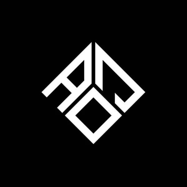 Aoj Lettre Logo Design Sur Fond Noir Aoj Initiales Créatives — Image vectorielle