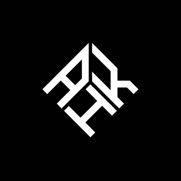 Diseño Del Logotipo Letra Ahk Sobre Fondo Negro Ahk Iniciales — Vector de stock