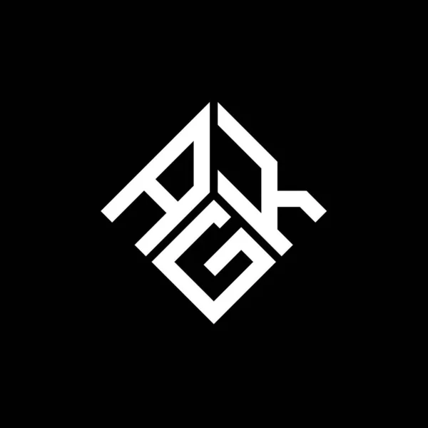 Agk Lettre Logo Design Sur Fond Noir Agk Initiales Créatives — Image vectorielle