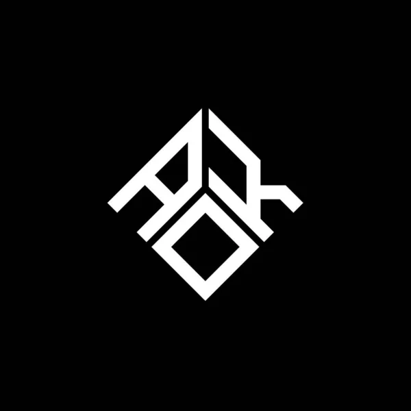Projekt Logo Litery Aok Czarnym Tle Aok Twórcze Inicjały Koncepcja — Wektor stockowy