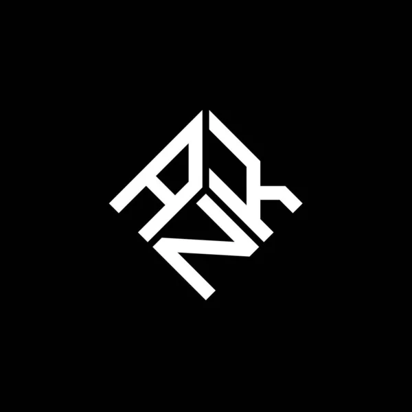 Projekt Logo Litery Ank Czarnym Tle Ank Twórcze Inicjały Koncepcja — Wektor stockowy
