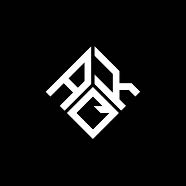 Aqk Design Logotipo Carta Fundo Preto Aqk Iniciais Criativas Conceito — Vetor de Stock