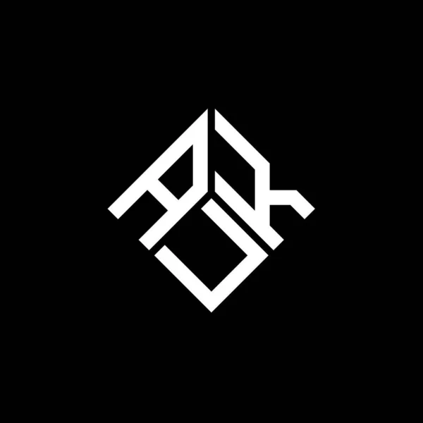 Siyah Arka Planda Auk Harf Logosu Tasarımı Auk Yaratıcı Harfler — Stok Vektör