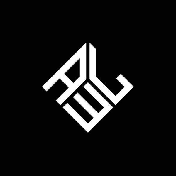Diseño Del Logotipo Letra Awl Sobre Fondo Negro Awl Iniciales — Archivo Imágenes Vectoriales