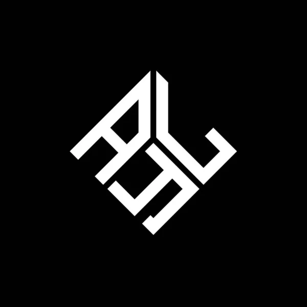 Diseño Del Logotipo Letra Ayl Sobre Fondo Negro Ayl Iniciales — Archivo Imágenes Vectoriales