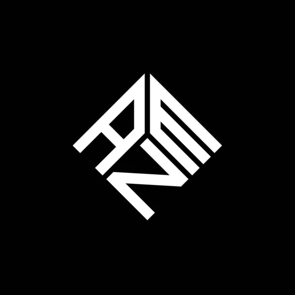 Anm Lettera Logo Design Sfondo Nero Anm Creative Iniziali Lettera — Vettoriale Stock