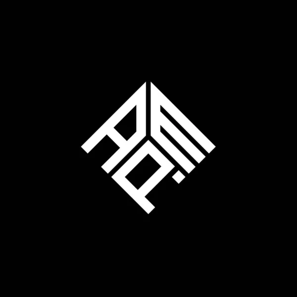 黒い背景にApmレターロゴデザイン Apmクリエイティブイニシャルレターロゴコンセプト Apm文字のデザイン — ストックベクタ
