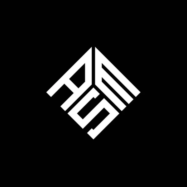 Asm Lettre Logo Design Sur Fond Noir Asm Initiales Créatives — Image vectorielle