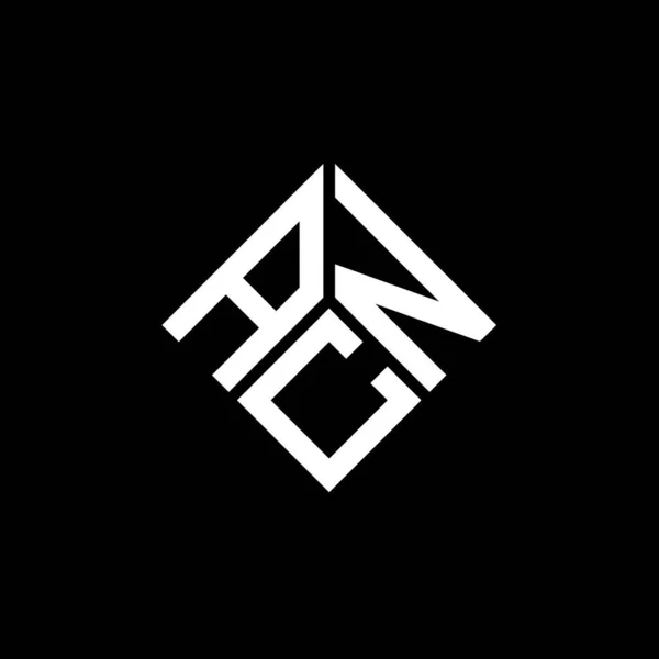 Projeto Logotipo Carta Acn Fundo Preto Acn Iniciais Criativas Conceito — Vetor de Stock