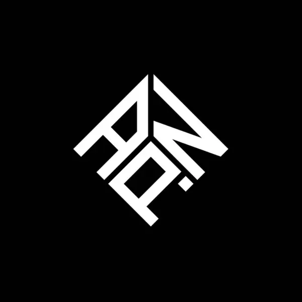 Apn Logo Ontwerp Zwarte Achtergrond Apn Creatieve Initialen Letter Logo — Stockvector