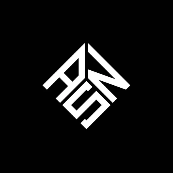 Asn Design Logotipo Carta Fundo Preto Asn Iniciais Criativas Conceito — Vetor de Stock