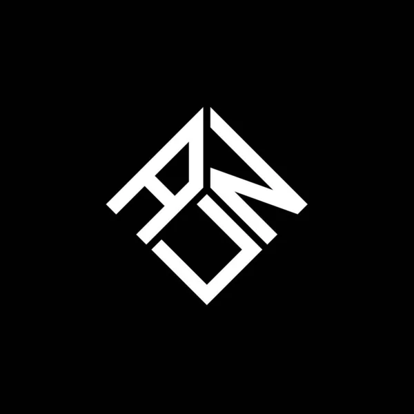 Siyah Arka Planda Aun Harfi Logo Tasarımı Aun Yaratıcı Harflerin — Stok Vektör
