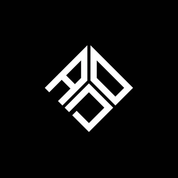 Diseño Del Logo Carta Ado Sobre Fondo Negro Ado Iniciales — Vector de stock