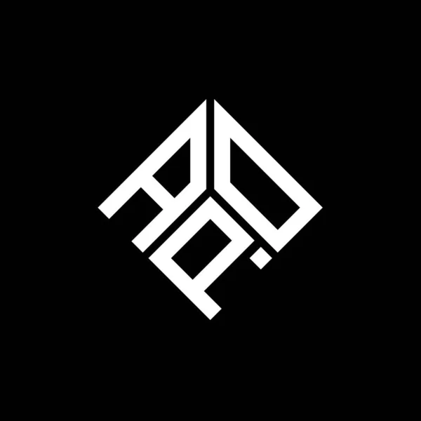 Projekt Logo Litery Apo Czarnym Tle Kreatywne Inicjały Apo Koncepcja — Wektor stockowy