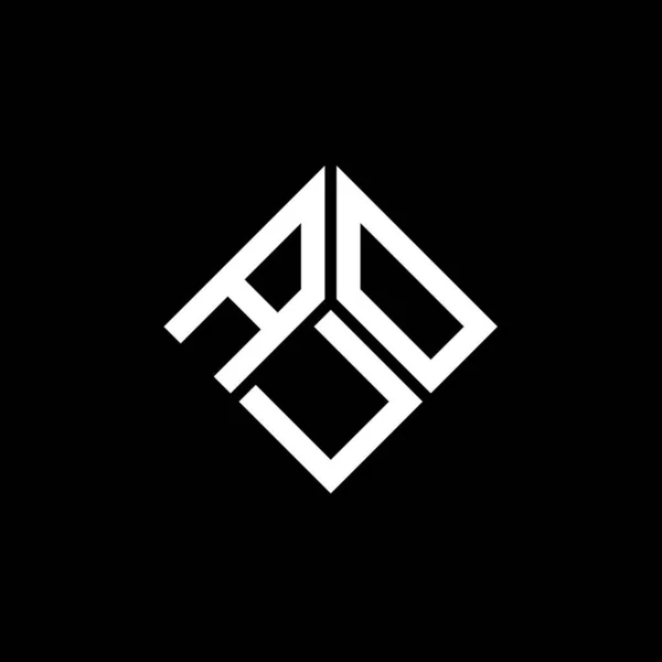 Auo Γράμμα Σχέδιο Λογότυπο Μαύρο Φόντο Auo Δημιουργική Αρχικά Γράμμα — Διανυσματικό Αρχείο