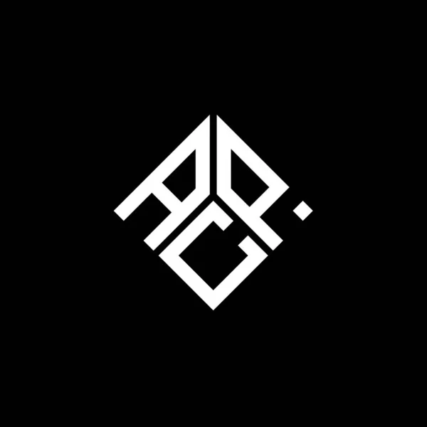 黒の背景にAcp文字のロゴデザイン Acpクリエイティブイニシャルレターロゴコンセプト Acpレターデザイン — ストックベクタ