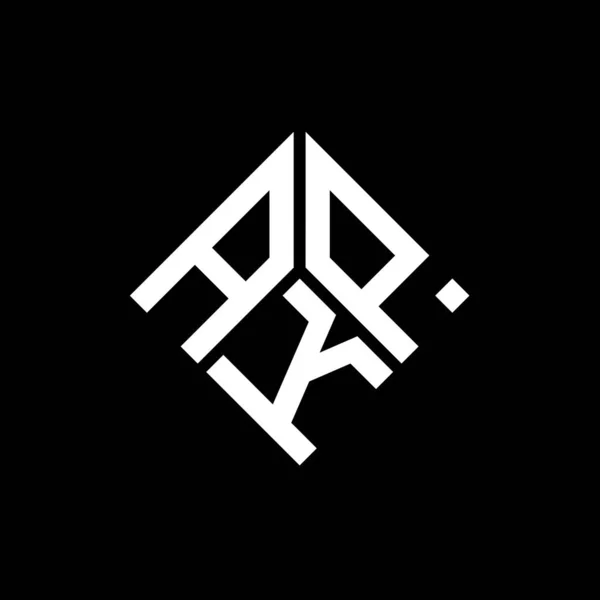 黑色背景上的Akp字母标识设计 Akp创意的首字母首字母标识概念 Akp字母设计 — 图库矢量图片